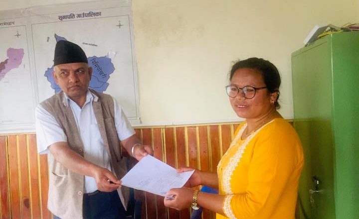 सुनापति गाउँपालिकाको उपाध्यक्षमा नेकपा माओवादी केन्द्रबाट सितामाया मोक्तानको स्वतन्त्र उम्मेदवारी